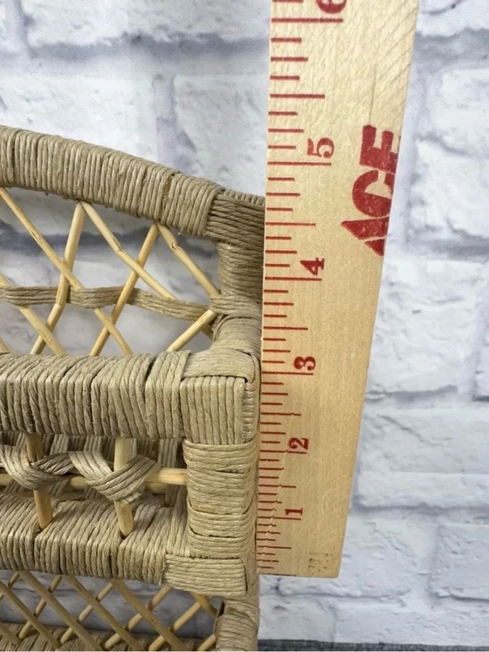 Vintage Wicker Rattan Wall Mail Organizer Letter Holder Boho Cottage Entryway